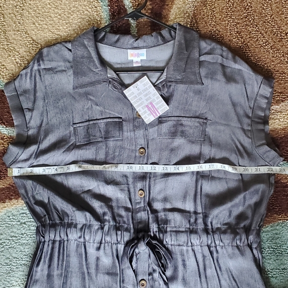 Lularoe Stacie Shirt Dress Denim Chambray, size medium - Picture 4 of 5